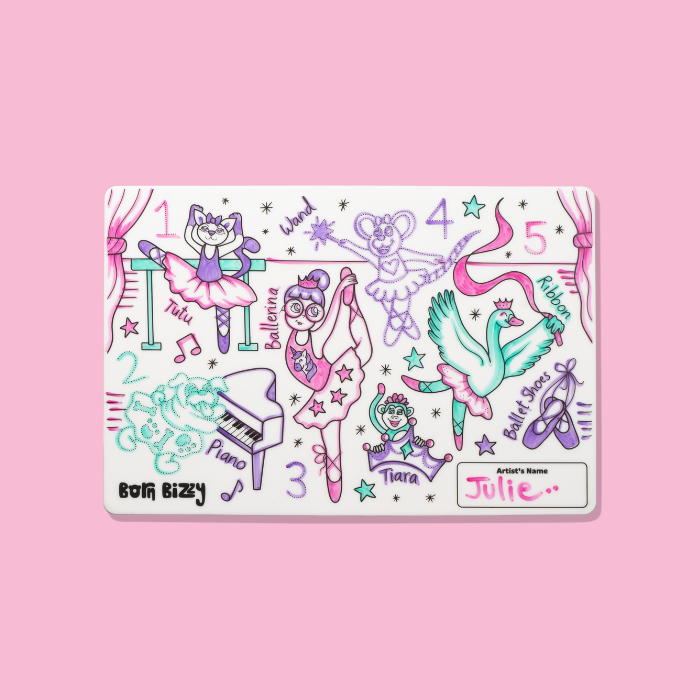 Twinkle Toes Ballerina Mini Silicone Colouring Mat Set