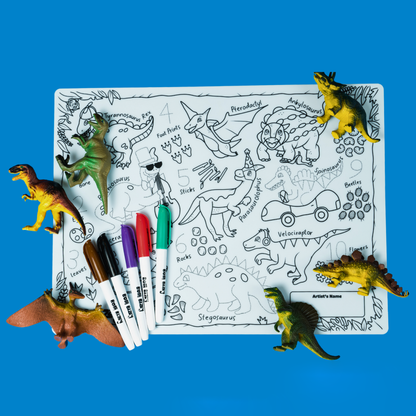 Roarsome Dinosaur Reusable Silicone Drawing Mat Set