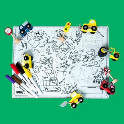 Things that GO Transport Reusable Silicone Colouring Mat Set