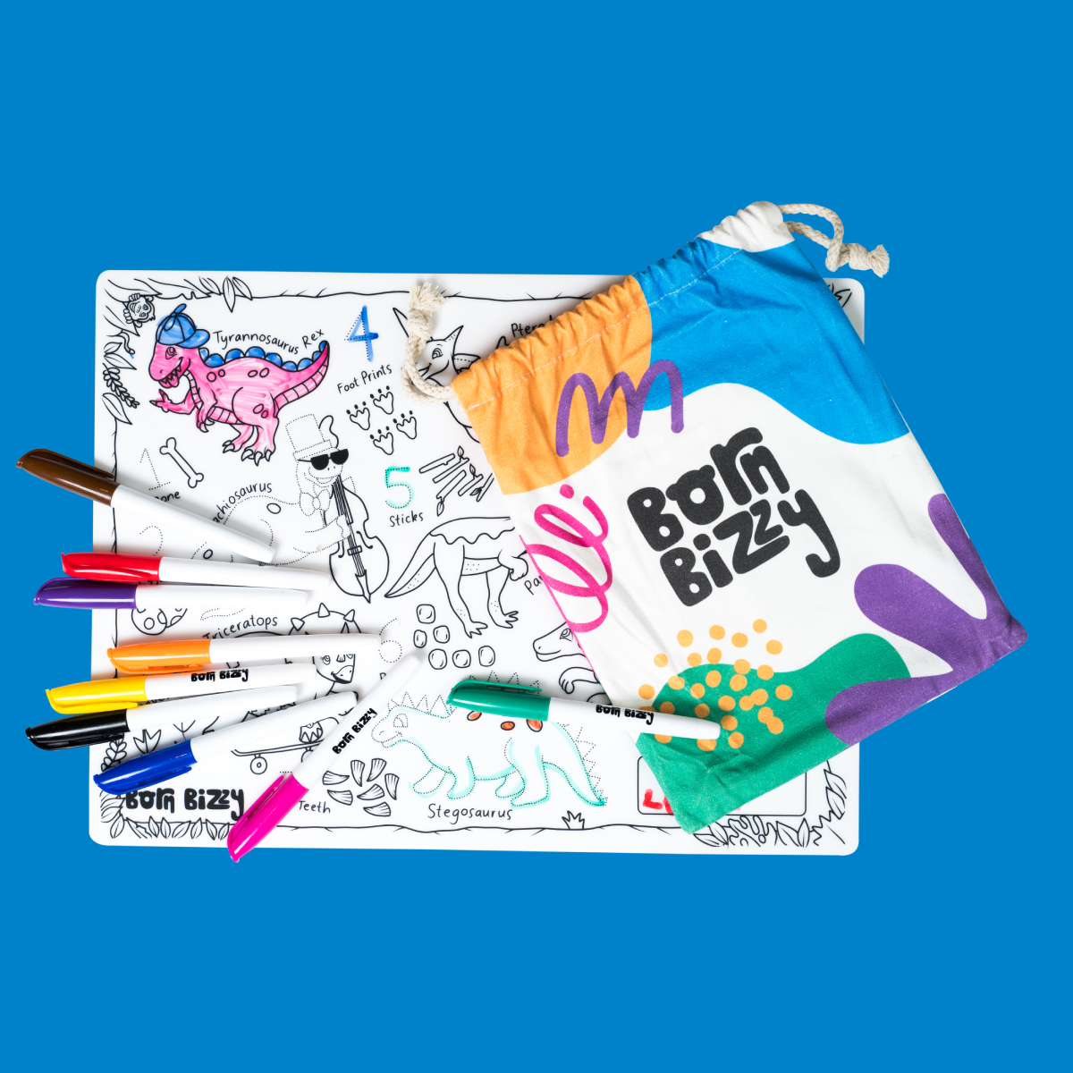 Roarsome Dinosaur Reusable Silicone Drawing Mat Set