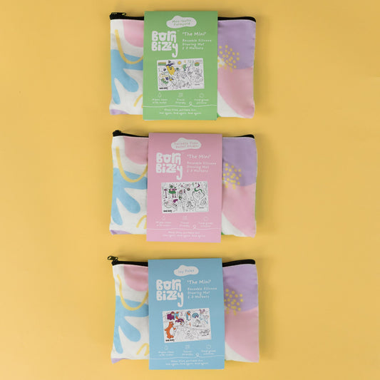 Mini Reusable Silicone Drawing Mats Trio Bundle