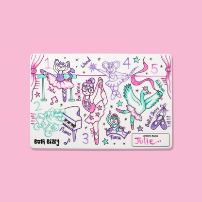Twinkle Toes Ballerina Mini Silicone Colouring Mat Set