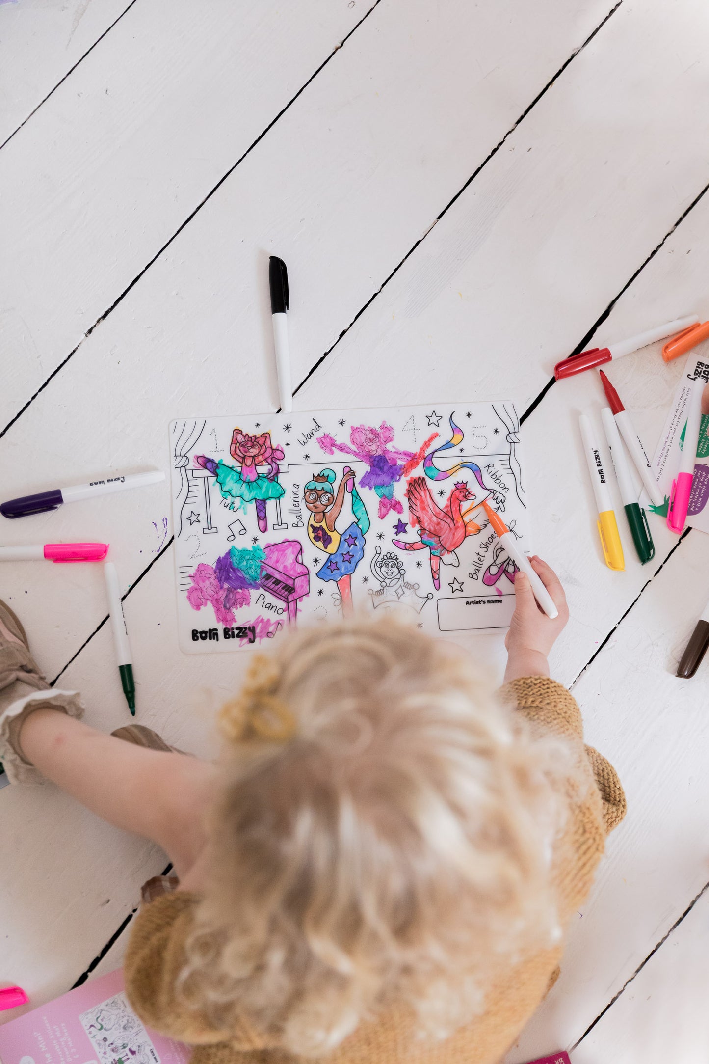 Twinkle Toes Ballerina Mini Silicone Colouring Mat Set