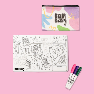 Twinkle Toes Ballerina Mini Silicone Colouring Mat Set